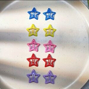 10pcs Glow-in-the-Dark Star Hair Clips Set - Y2K Sweet Style, Alloy BB Snap Clip